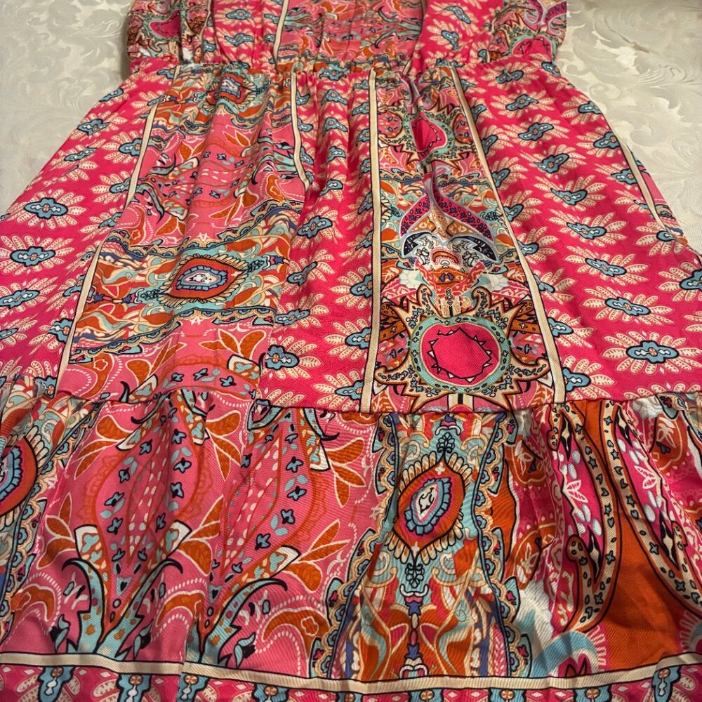 PRETTYGARDEN Women's Summer Sundress Casual Spaghetti Strap Floral - M - Picture 5 of 7